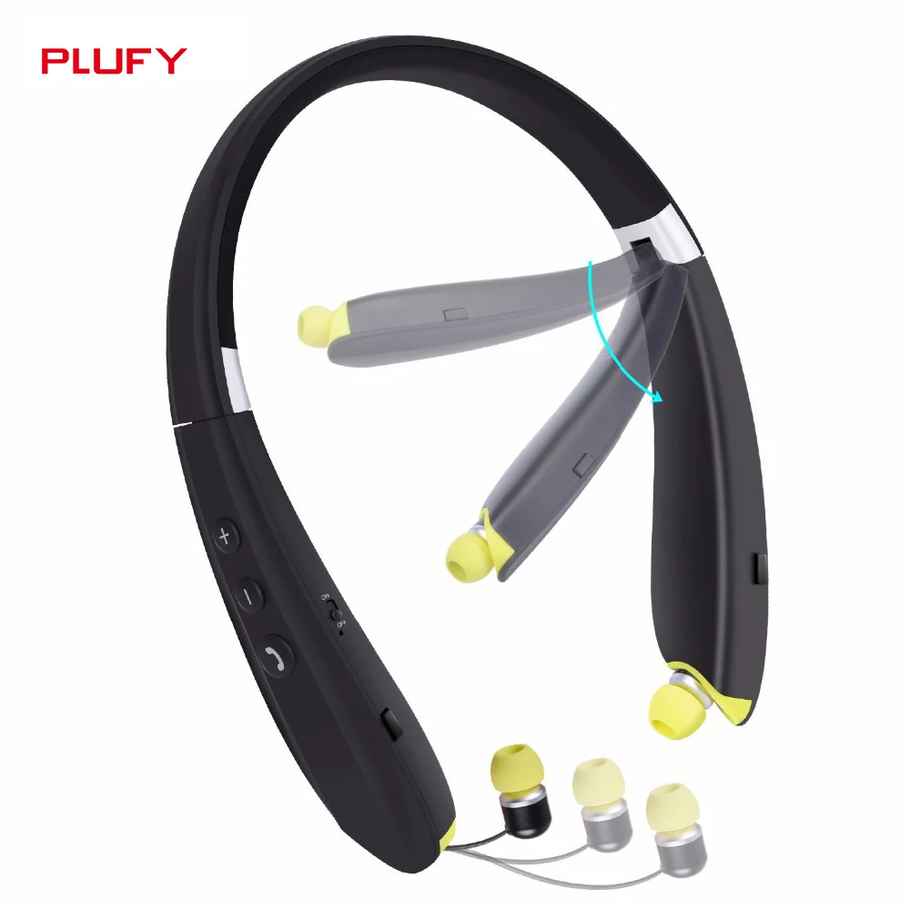 PLUFY Спортивная bluetooth-гарнитура 4,1, сабвуфер, беспроводные музыкальные наушники для бега, Висячие на шее для Xiaomi iPhone Android