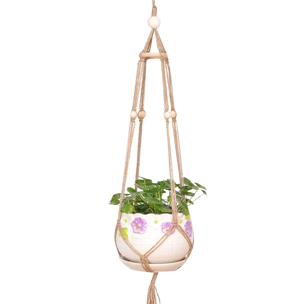 Ручной работы хлопок и льняная веревка горшки шнурок для балкона цветочные горшки растения сочные