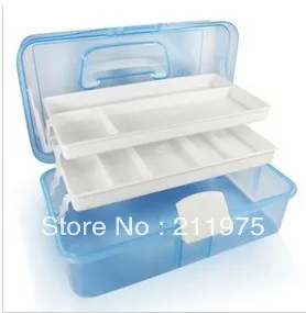 

2018 Medium boxs Two layers of nail art Tool box the translucent Toolbox Cosmetic Case / storage Big box