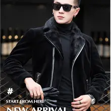 Настоящая норковая шуба из натуральной кожи, Мужская короткая зимняя шуба, Мужская мотоциклетная кожаная куртка, hombre veste cuir biker homme