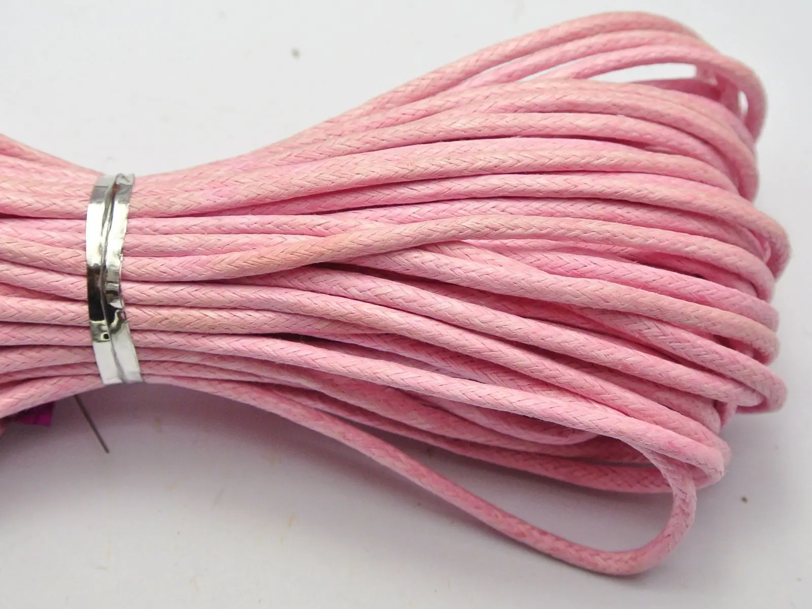 30 Meters Pink Waxed Cotton Beading Cord Thread Line 2mm Jewelry String