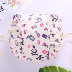 Для женщин косметичка с кулиской мода путешествия органайзер для макияжа составляют чехол для хранения несессер красота комплект коробка