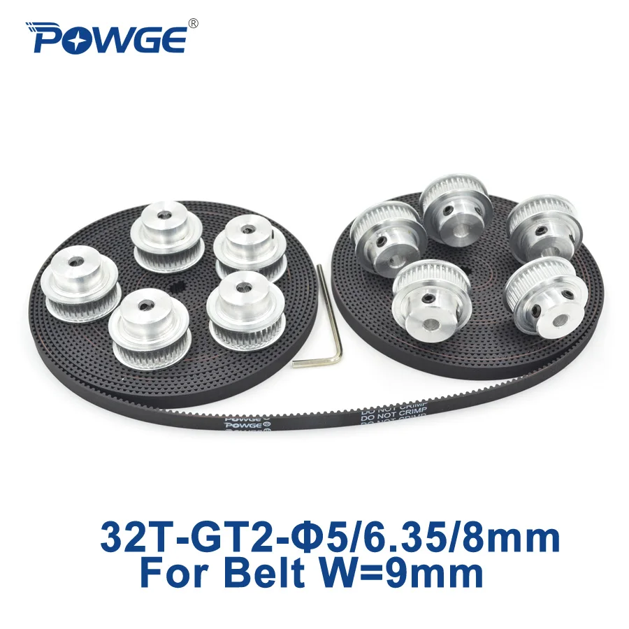 Зубчатый шкив GT2 POWGE 10 шт. 32 зубца отверстие 5 мм 6 35 8 + метров ширина 9 открытый