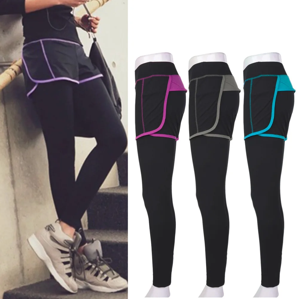 yoga pants with attached skirt