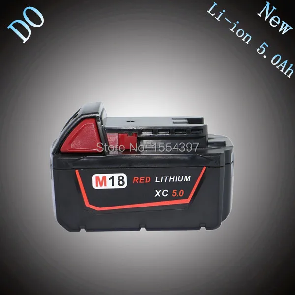 

M18 XC 5000mAh 18V Rechargeable Lithium Ion Replacement Power Tool Battery for Milwaukee 48-11-1815 M18B2 M18B4 M18BX M18BX New