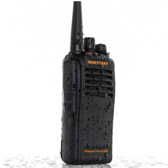 

WAKYTAKY Portable Waterproof Walkie Talkie 5W UHF IP67 Two Way Ham Radio VOX and Alarm Function 2PCS