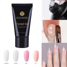 MSHARE Кристальный гель полигель наращивание ногтей акрилгель розовый, белый, прозрачный УФ СТРОИТЕЛЬ гель акриловые ногти полигель советы дл...(China)