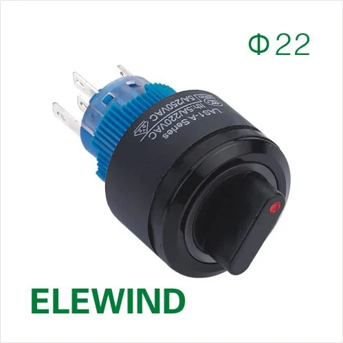 

ELEWIND 22mm Round Ring illuminated selector switch (PB223PY-11X/21/R/12V/IP65)