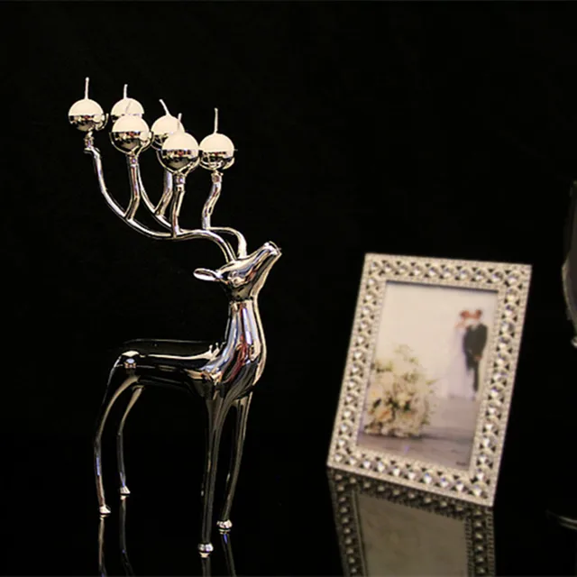 Flying Reindeer Deer metal silver Candle Holders,Candlestick Candelabra