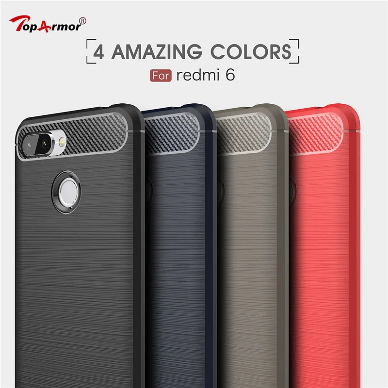 Best Luxury Shockproof Case For Xiaomi Redmi 6 6A 6 Pro Carbon fiber drawing silicone Soft TPU Case For Redmi 6 6A 6 Pro Phone Cover