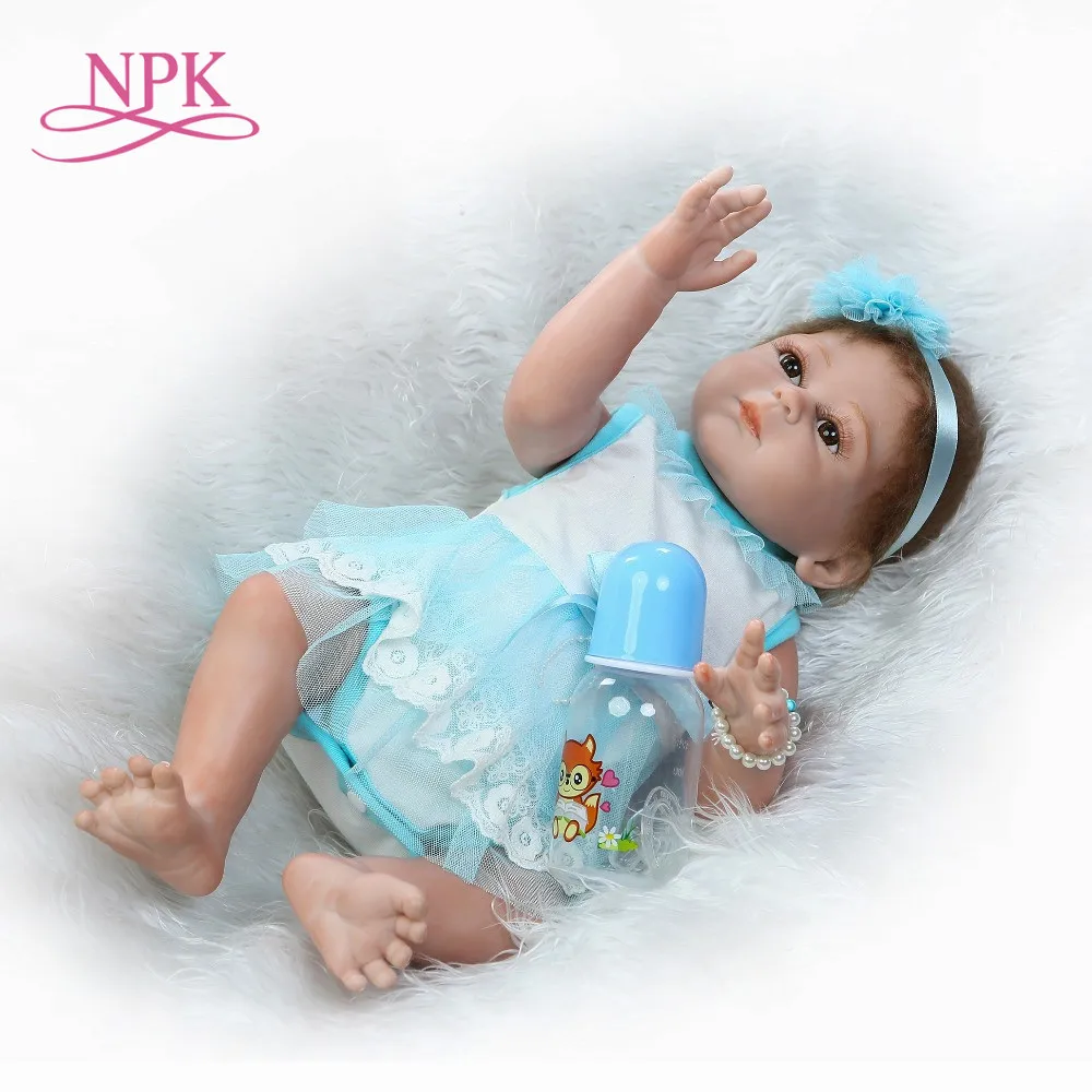 

NPK reborn doll with soft real gentle touch new design 22inch 50cm Lovely Reborn Doll full vinyl doll girl doll