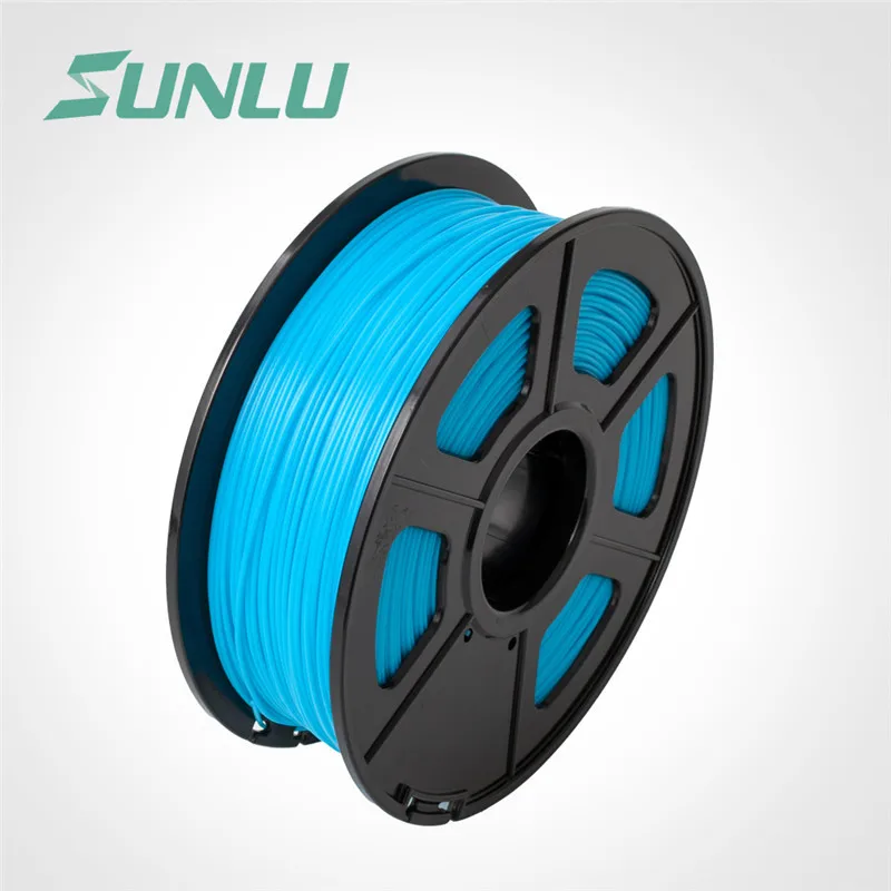 SUNLU 3D нить ABS 3d принтер нить 1,75 мм 1 кг катушка(2.2lbs) 3D печать нити измерения Точность+/-0,02 мм - Цвет: luminous blue-ABS