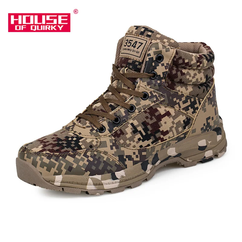 

Men's Camouflage Military Leather Boots Men Leather Snow Boots Outdoor Army Boots Military Outdoor Shoes Men High Help Shoes