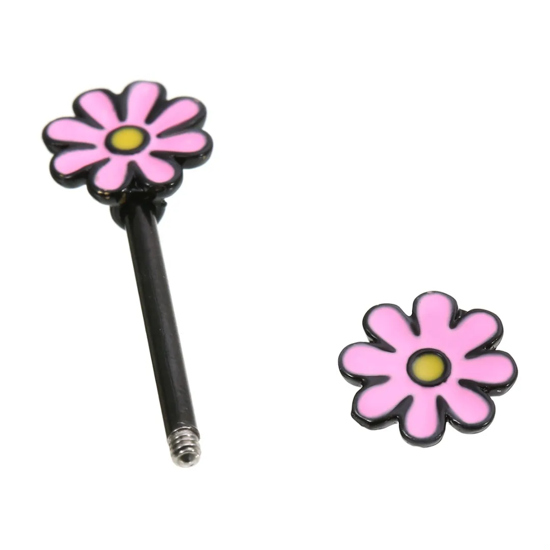New Design Surgical Steel Bar Barbell Flower Nipple Ring Body Piercing Jewelry For Women Girl Shellhard Charming nipple piercing