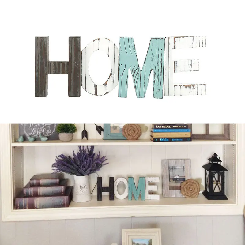 

Creative Figurines Wood HOME Sign Wood HOME Standing HOME Housewarming Counter Top Shelf Bookcase Wood Sign Plaque