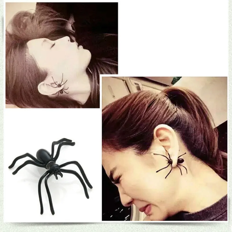 1Pcs Black Spider Drop Earrings Black Piercing Whimsy Alternative Earrings Men Women Jewelry Gifts