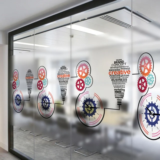 Glass door stickers translucent opaque anti privacy can remove school