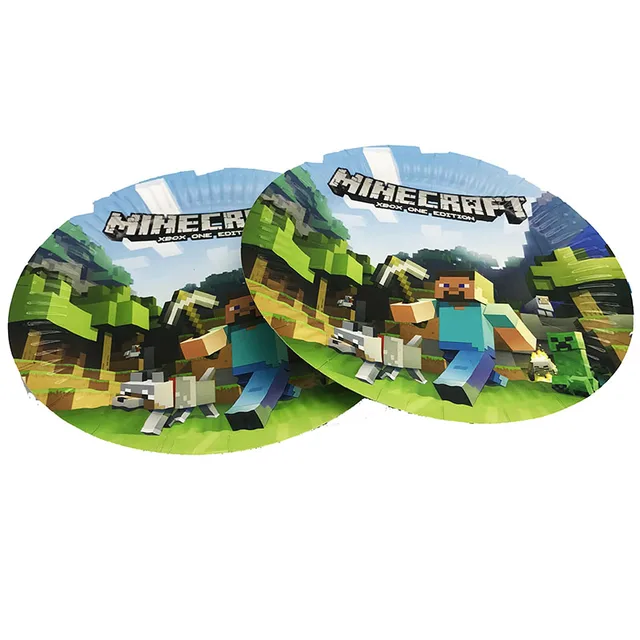 10pcs/lot 9inches Minecraft theme plates kids birthday party supplies