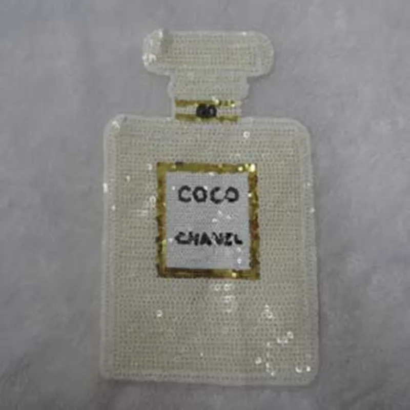 

Embroidery iron on patches for clothes fashion perfume bottle sequins deal with it clothing DIY Motif Applique Free Shipping