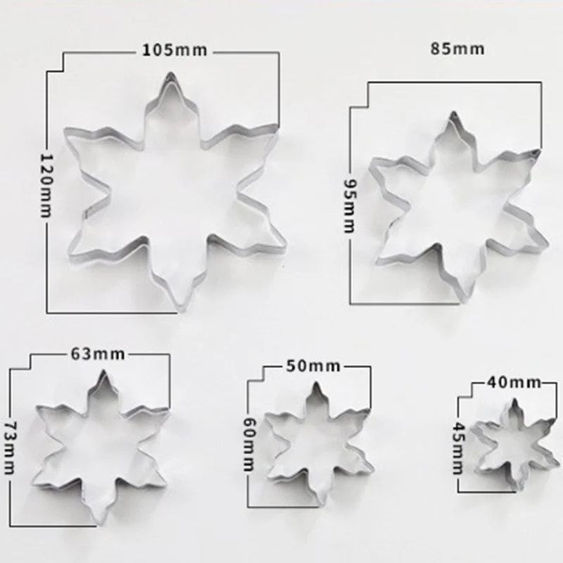 5 шт в форме снежинки для печенья резаки форма для выпечки, шоколада Кондитерские инструменты Кондитерские изделия торт форма для вырезания увеличение аппетита