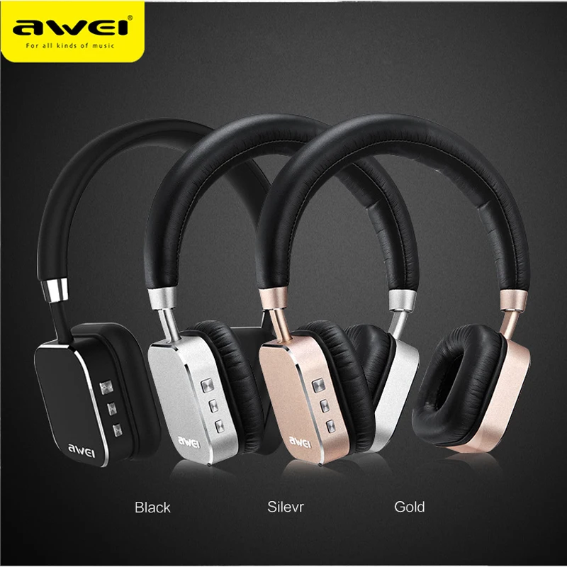 High End Wireless Bluetooth Headphones With Microphone AWEI A900BL 3D