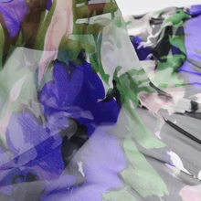 Супер предложения! чистый шелк шифон креп материал большие цветы шелковая ткань для шарфов