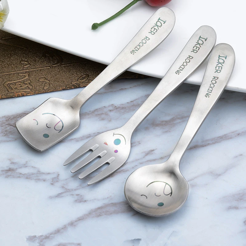 3 шт./4 шт./7 шт./1 комплект столовые приборы из нержавеющей стали|steel tableware|fork kidskorean