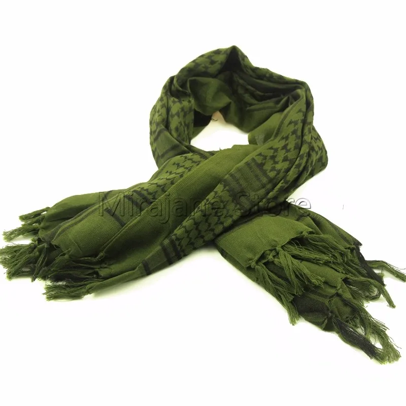 Армейский зеленый военный зимний Тактический Шарф Shemagh, хлопок, кеффиевый шарф, обёрточная бумага, для прогулок, охоты, ветрозащитные сакраны
