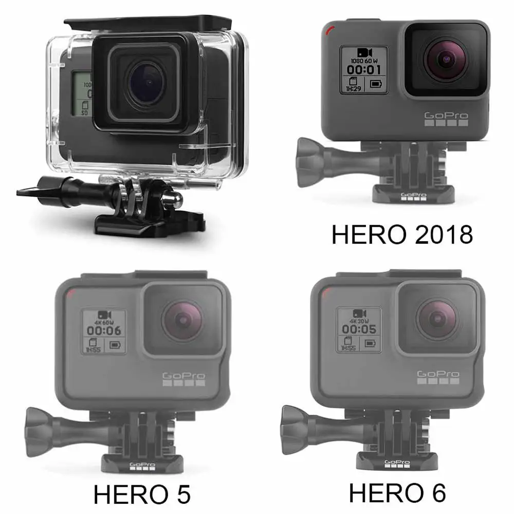 Водонепроницаемый чехол для GOPRO Hero 7 Black Hero 6 Hero 5 Hero Водонепроницаемый защитный корпус водонепроницаемый корпус 30 м с кронштейном
