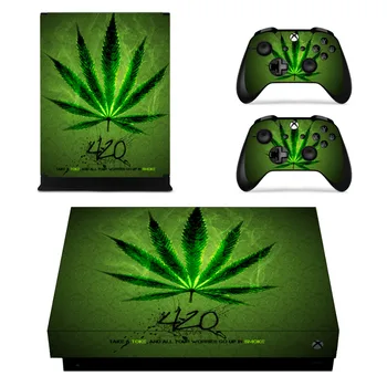 

Green Leaf Weed Skin Sticker Decal For Microsoft Xbox One X Console and Controllers Skins Stickers for Xbox One X Vinyl