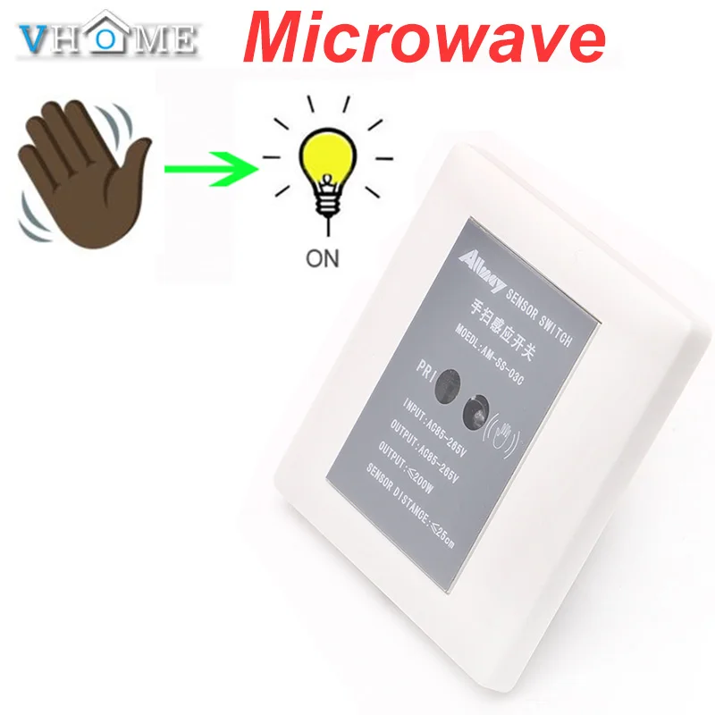 

Vhome Smart Switch 200W Hand Wave ON OFF Sensor Light Switches for Kitchen Bathroom Indoor Use AC85-265V