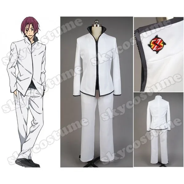 

Free! Iwatobi Club Rin Matsuoka Men School Uniform White Coat+Undershirt+Pants Anime Cosplay Costume Full Set