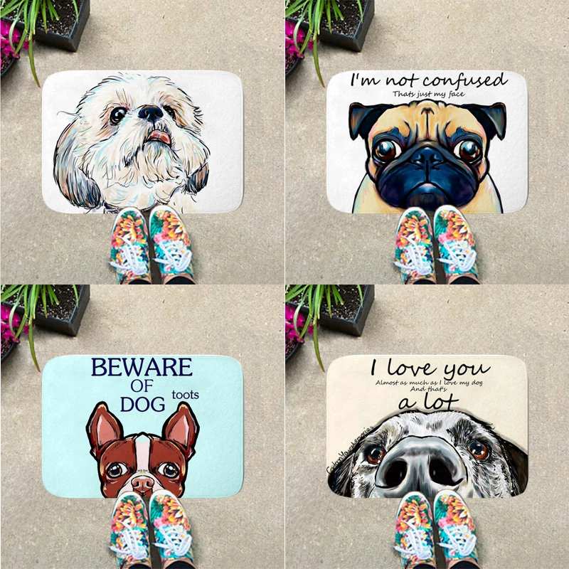 

Smiry 40*60cm Cute Dogs Animals Waterproof Rugs Decorative Stair Mats Soft Touching Anti Slip Living Room Entrance Door Mat