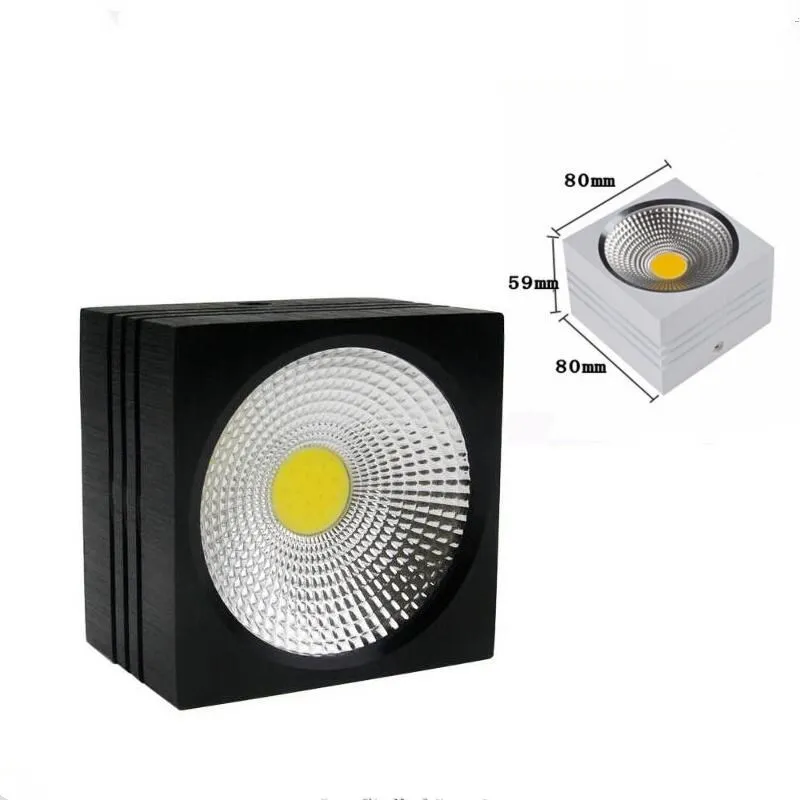 

AC85-265V 15W 9W Dimmable COB Down light surface mounted LED ceiling spot lights downlight white / black / silver shell