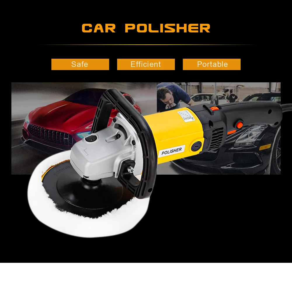 1200W Car Electric Polisher 6 Speed Grades Copper Wire Motor for Car Polishing Waxing Tool