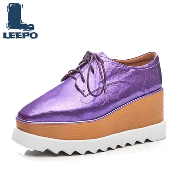 

Flat Platform for Women Solid Shoes Woman Luxury Handmade Genuine Leather Shoes Female Wedge Silver Fashion Platform Flats