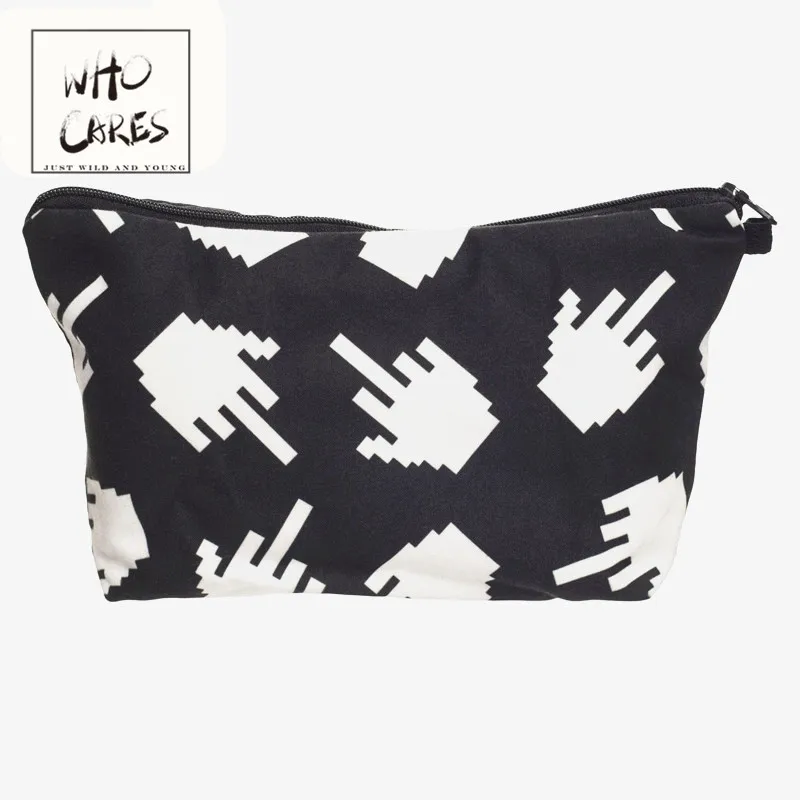 

Finger 3D Printing Black Cosmetic Cases Women Makeup Bag Fashion New Hot Sales Cosmetic Bag Necessaries Para Mulheres Maquiagem