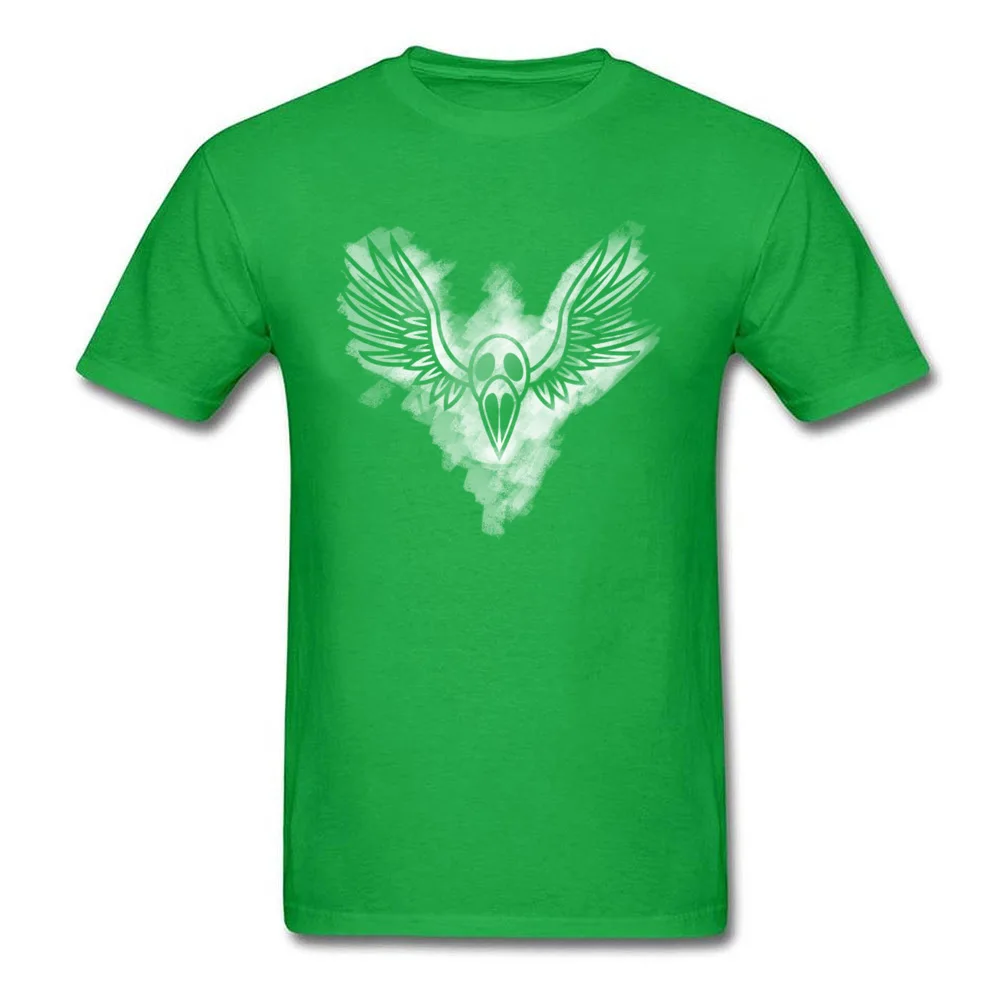 Crow bone wing Casual Tshirts for Men 100% Cotton Thanksgiving Day T Shirt Printed T-shirts Short Sleeve Brand O Neck Crow bone wing green