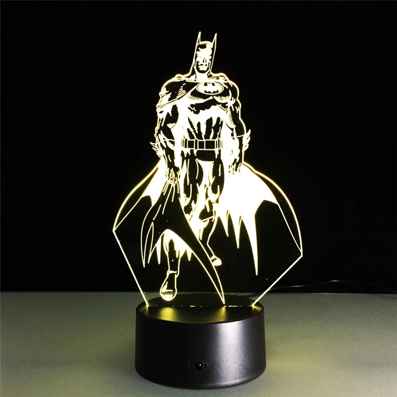  7 Colors Changing Batman 3D Night Lights LED Desk Lamp Atmosphere Lights Creative Table Lamp Valent