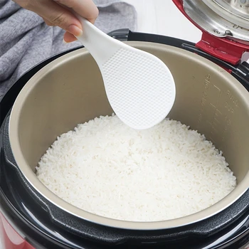 

2Pcs Kitchen Non Stick Rice Paddle Hand Roll Spoons White Plastic Meal Spoon