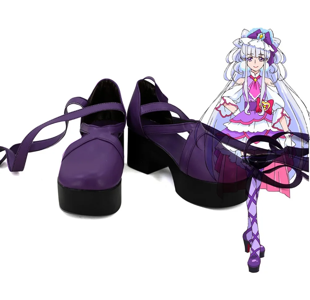 

Hugtto Pretty Cure Ruru Amour Cure Amour Cosplay Shoes Purple Boots