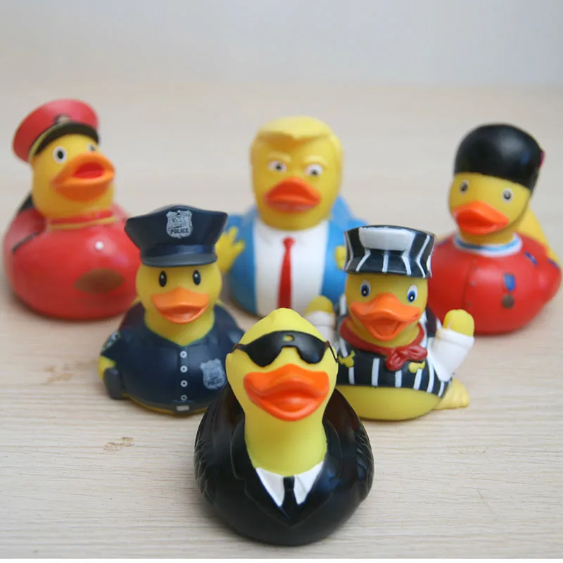 

Creative shape duck soft rubber PVC material safe non-toxic children bathing floating water toys squeeze creaking