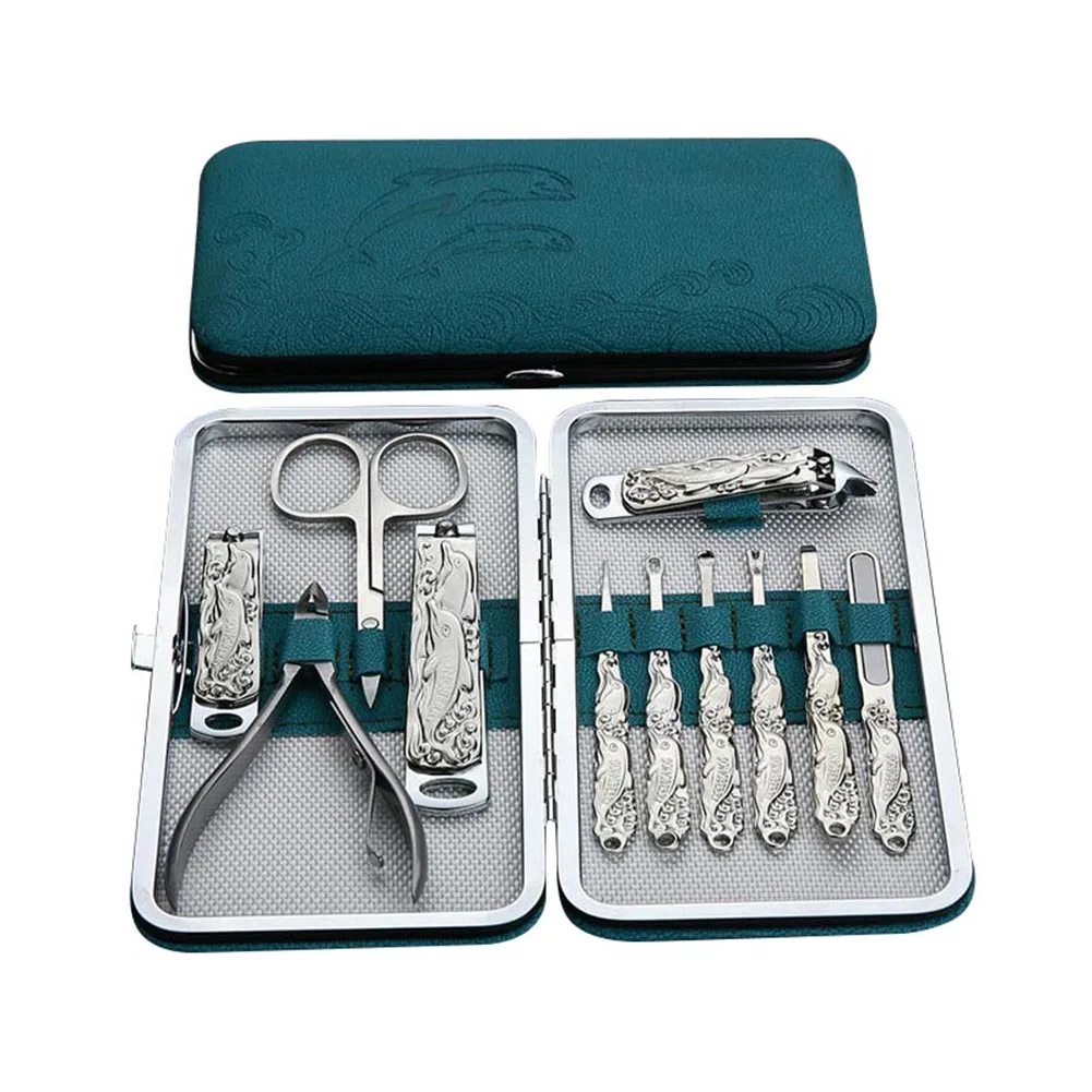 

Manicure Pedicure Tools Stainless Steel Blue dolphin Nail Clippers Grooming Kit WH998