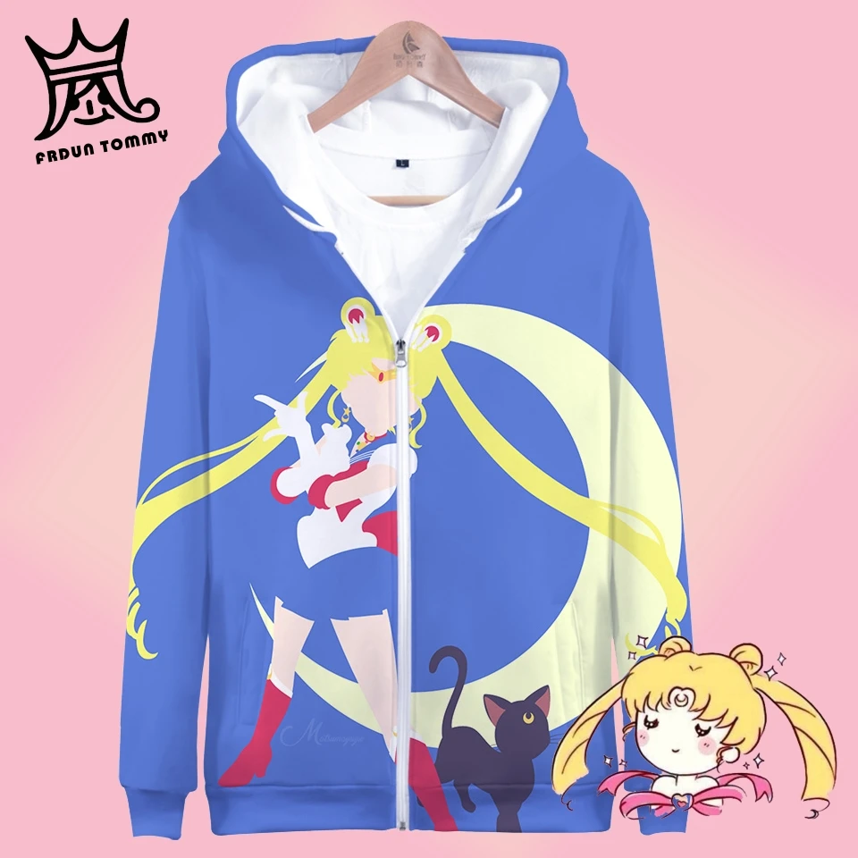 

Sailor moon Women Zipper Hoodies Sweatshirt 3D Printed hoodies mother and daughter sweatshirt Anime Japan Clothe Plus