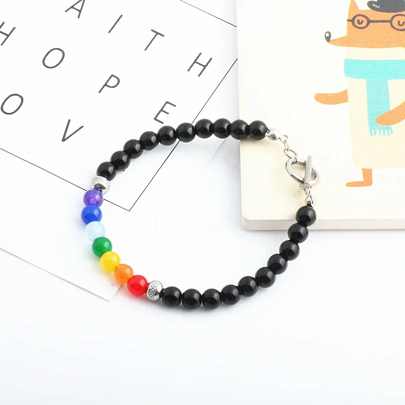 

Black Natural Stone Beads Bracelets for Women Design 7 Chakra Strand Bracelet Cat Eye Stone Women Jewelry Gifts