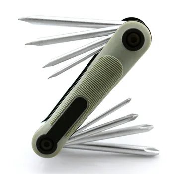 

free shipping 8 in one fold screwdriver chromium vanadium alloy steel both slotted phillips combo screwdriver set