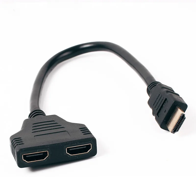 1080P 1 в 2 Переходник HDMI разветвитель Мужской до 2 Женский Onversion головной адаптер HDMI Мужской и Женский кабель преобразования