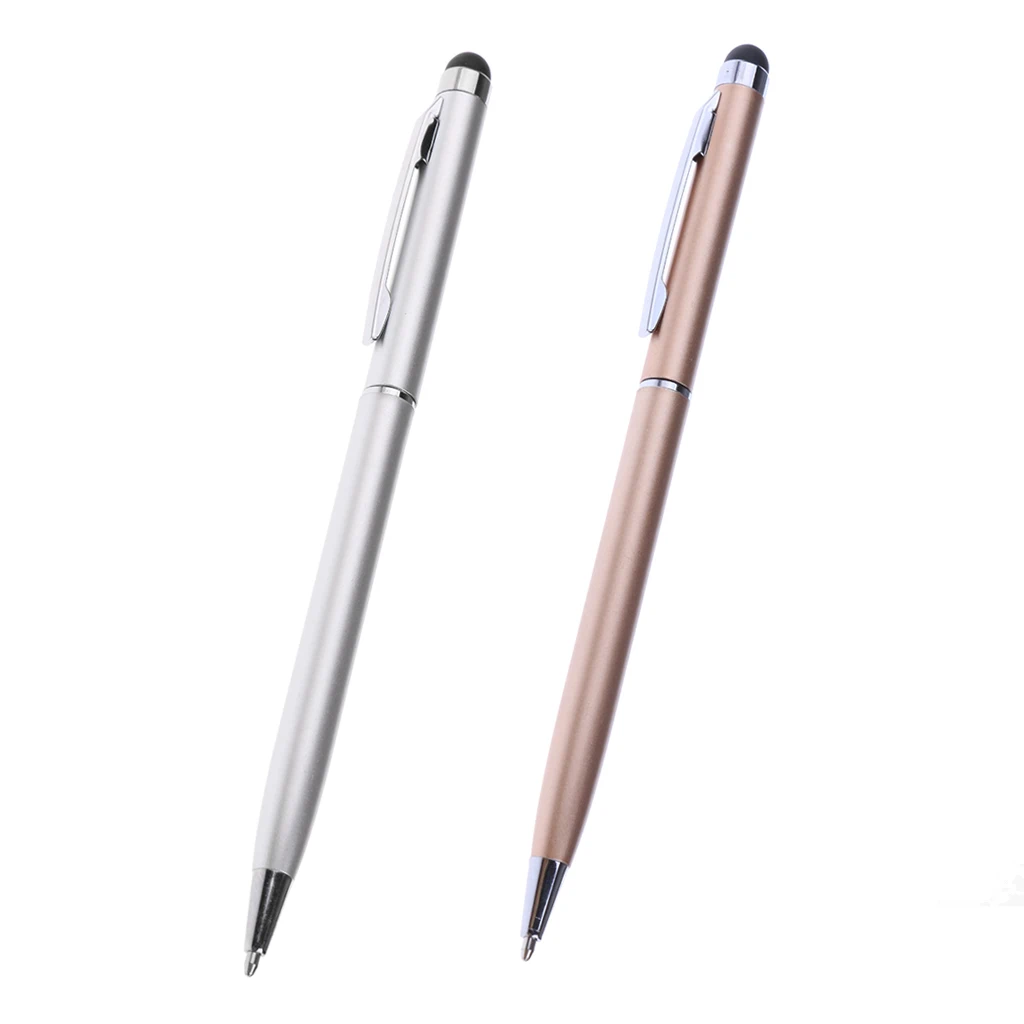 2 Pieces Capacitive Touch Screen Stylus Pen For Phone Tablet PC Gold+Silver