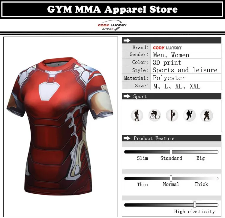 Футболка с 3D принтом Железного человека, компрессионная рубашка для девушек, рукав реглан, костюмы с длинными рукавами, женская одежда