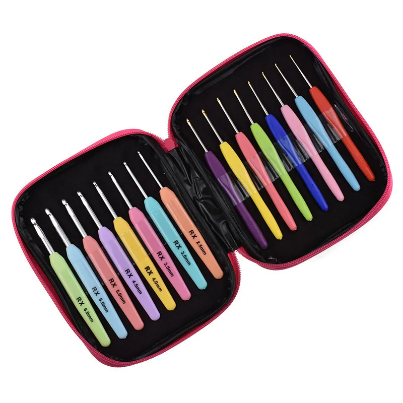 Crochet Hooks Set 16pcs Multi Color 1.0mm-6.0mm Crochet Needles Yarn Weave Knitting Needles Set With Case DIY Scarves Dolls Tool (3)